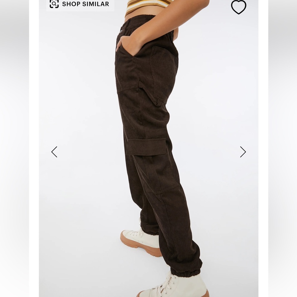 Ardene Corduroy Carpenter Joggers Pants Brown - Picture 3 of 9